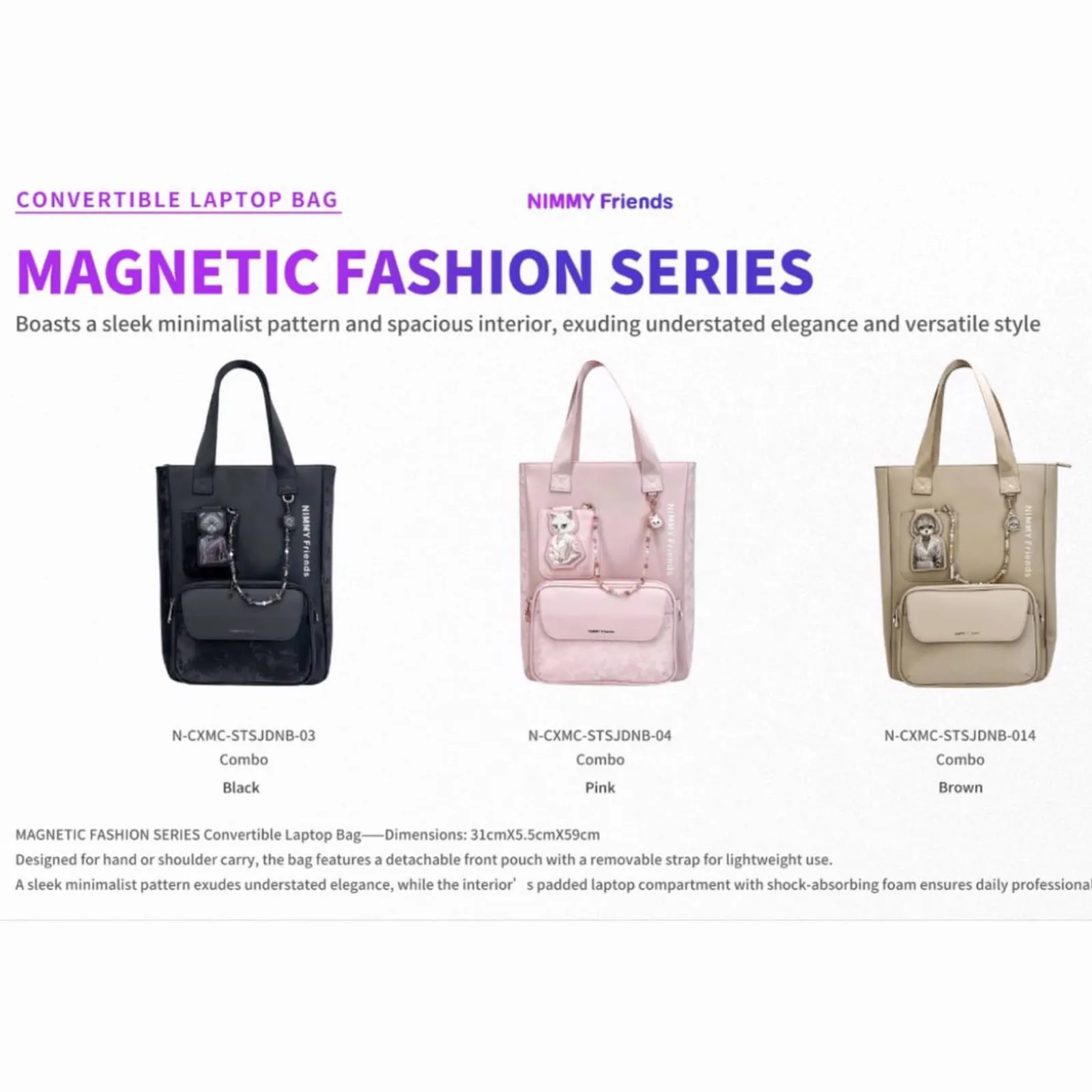 کیف لپ تاپ نیمی Nimmy Convertible Laptop Bag