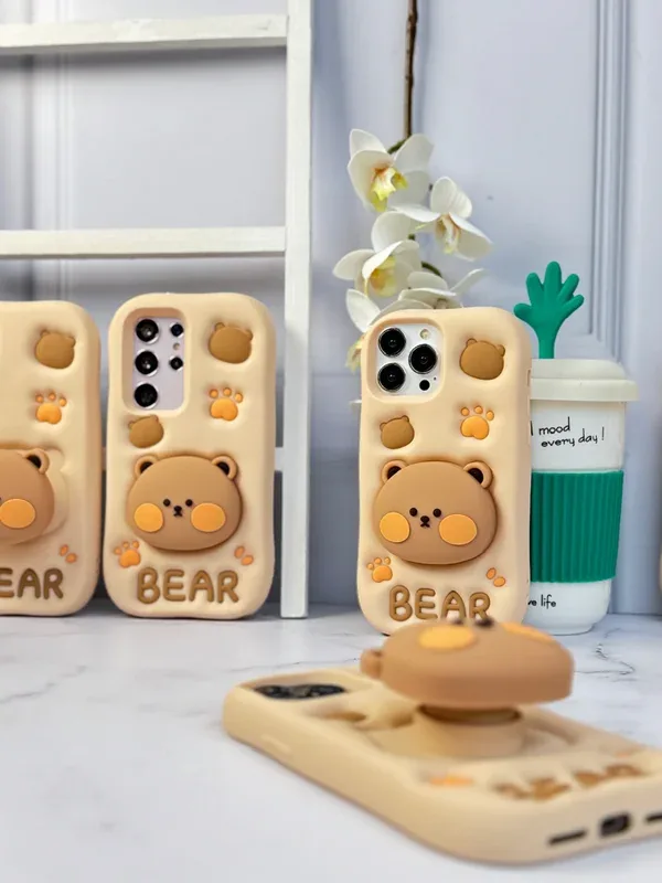 قاب Bear سیلیکونی استند شو آیفون ، سامسونگ ، شیائومی