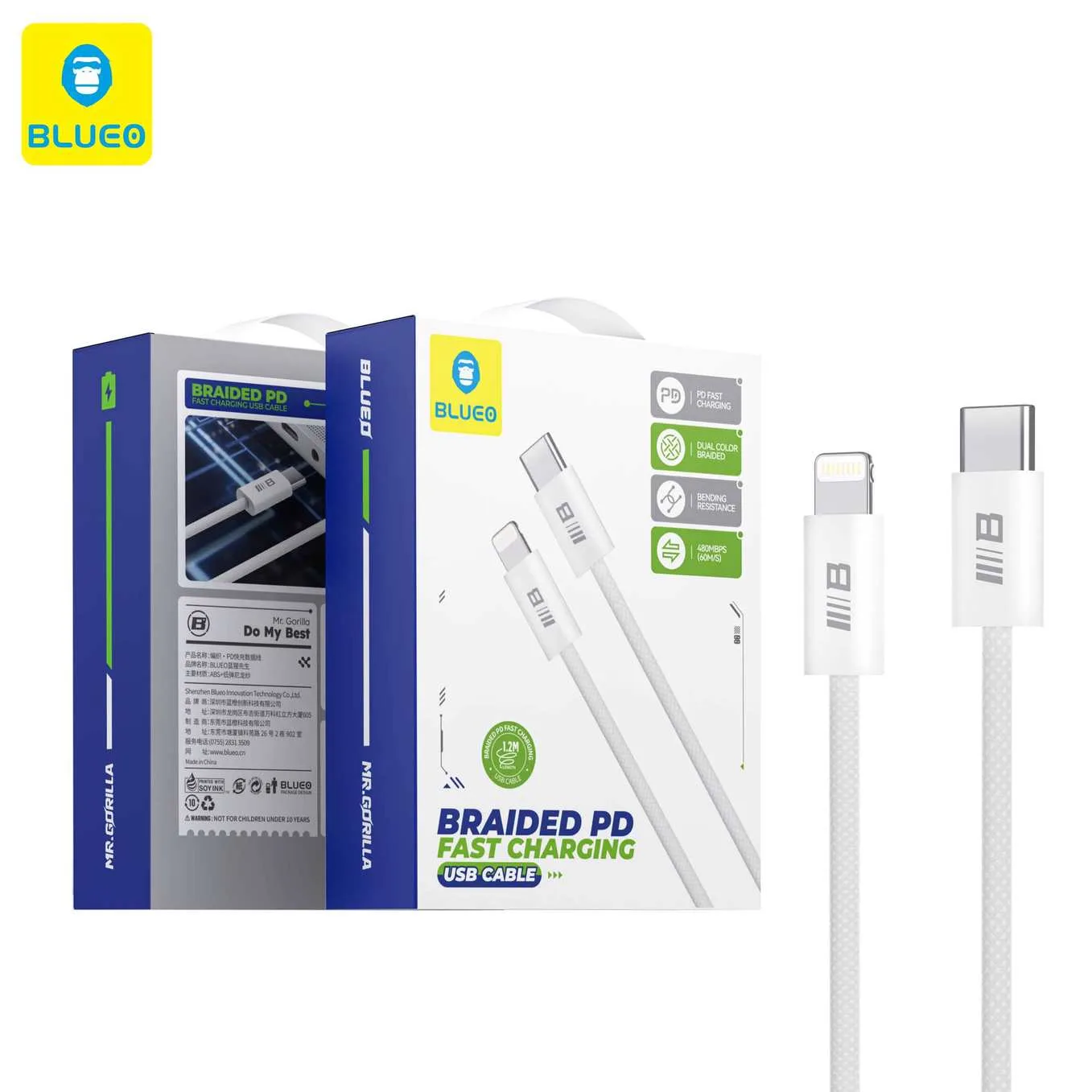 کابل شارژ بلو سریع Blueo cable Braided PD Fast Charging