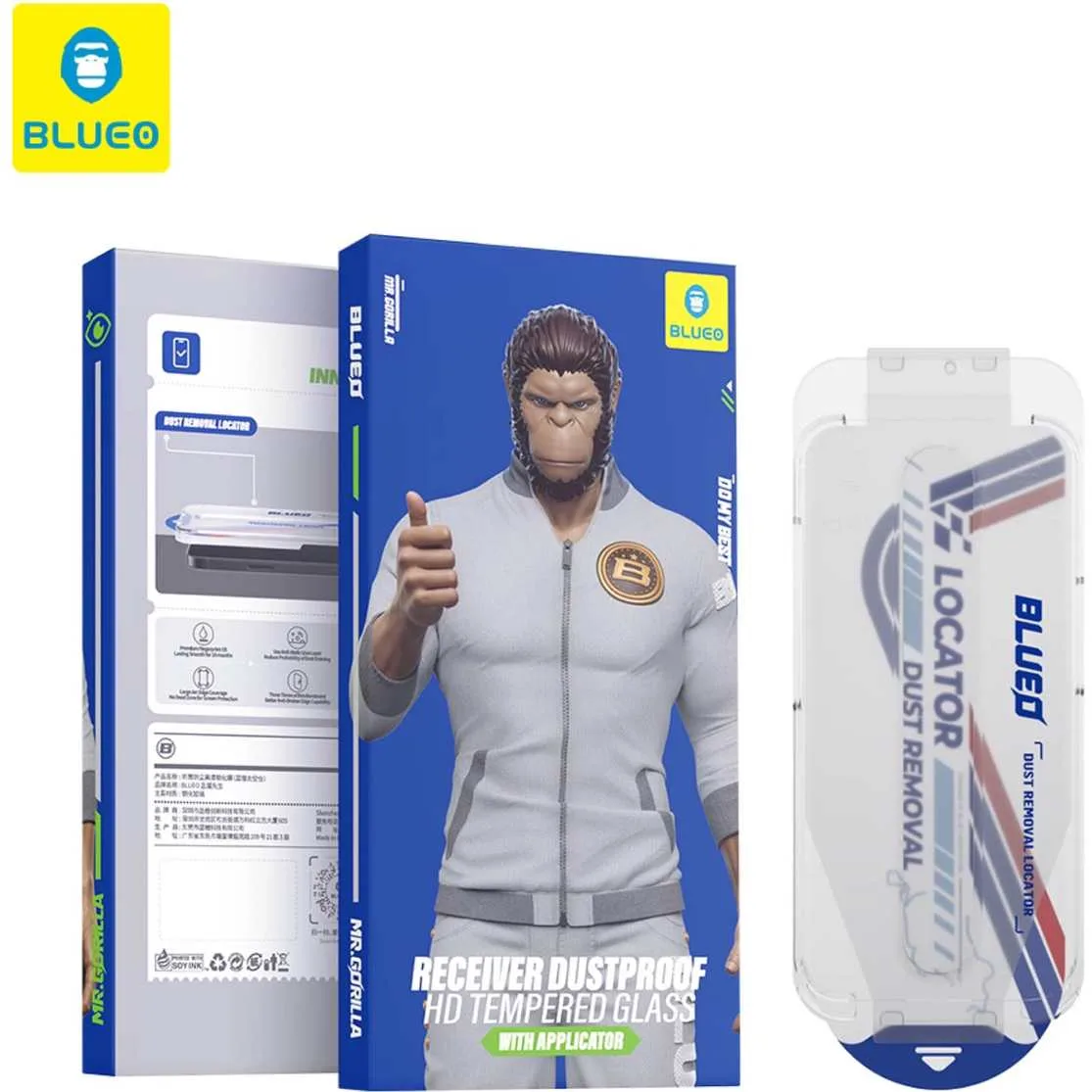 گلس ، محافظ صفحه بلو Blueo Anti Dust HD Glass Anti Static With Applicator Iphone با اپلیکاتور
