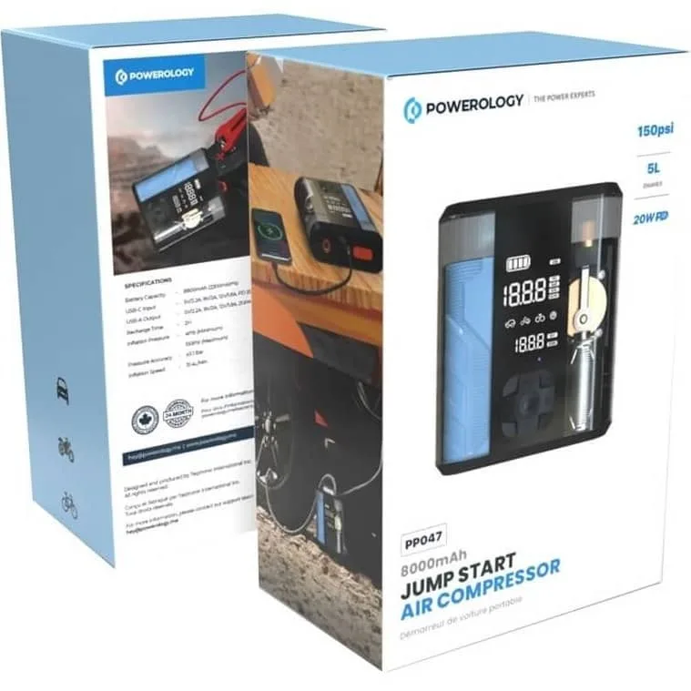 جامپ استارتر پاورولوژی Powerology Jump Start AIR Compressor 8800MAH PP047